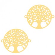 Metalen Bohemian hanger Tree of life 15mm Goud